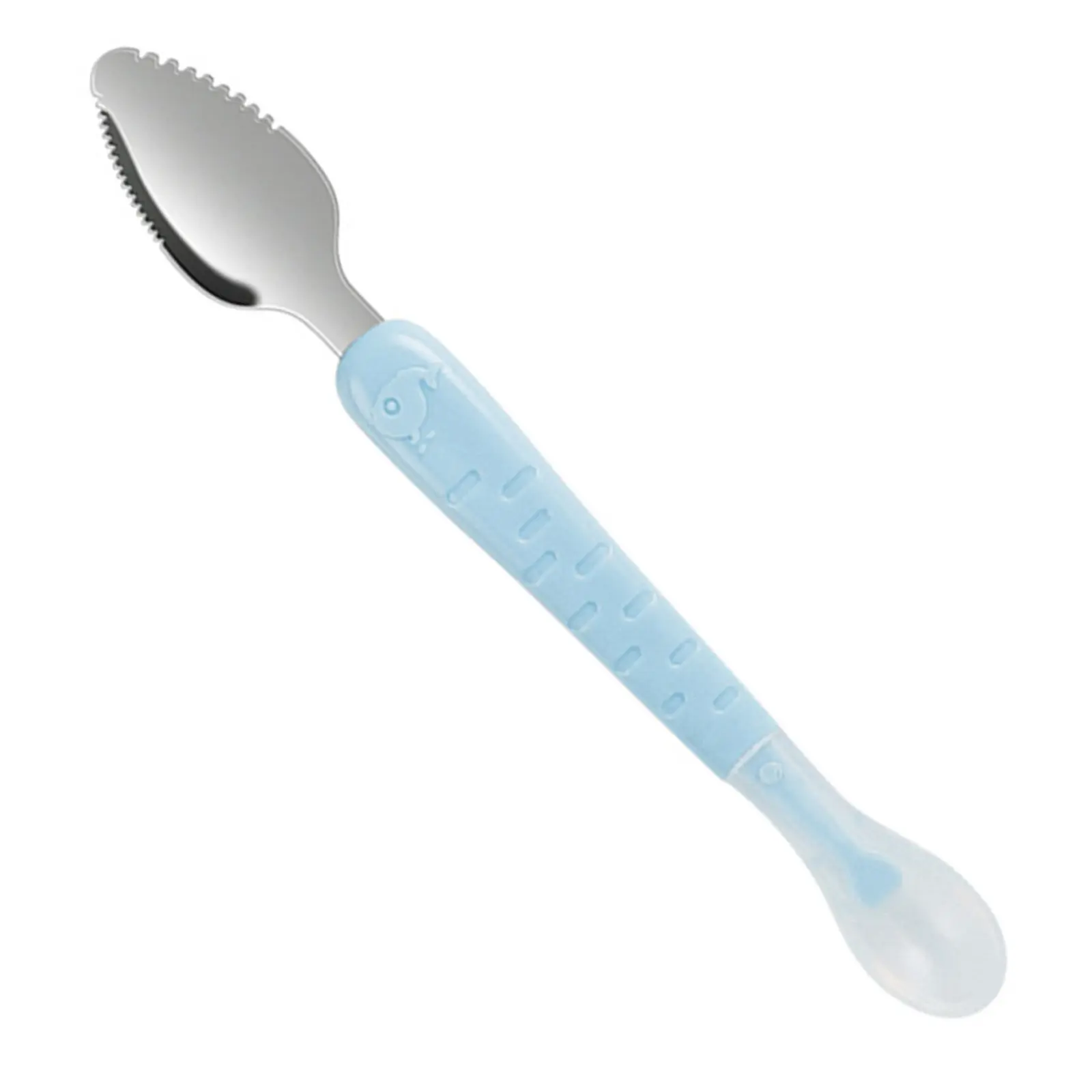 

Double Head Baby Puree Spoon Fruit Scraper Feeding Spoon Safe Serrated Edge for Baby Food Bowl Storage Box Gift