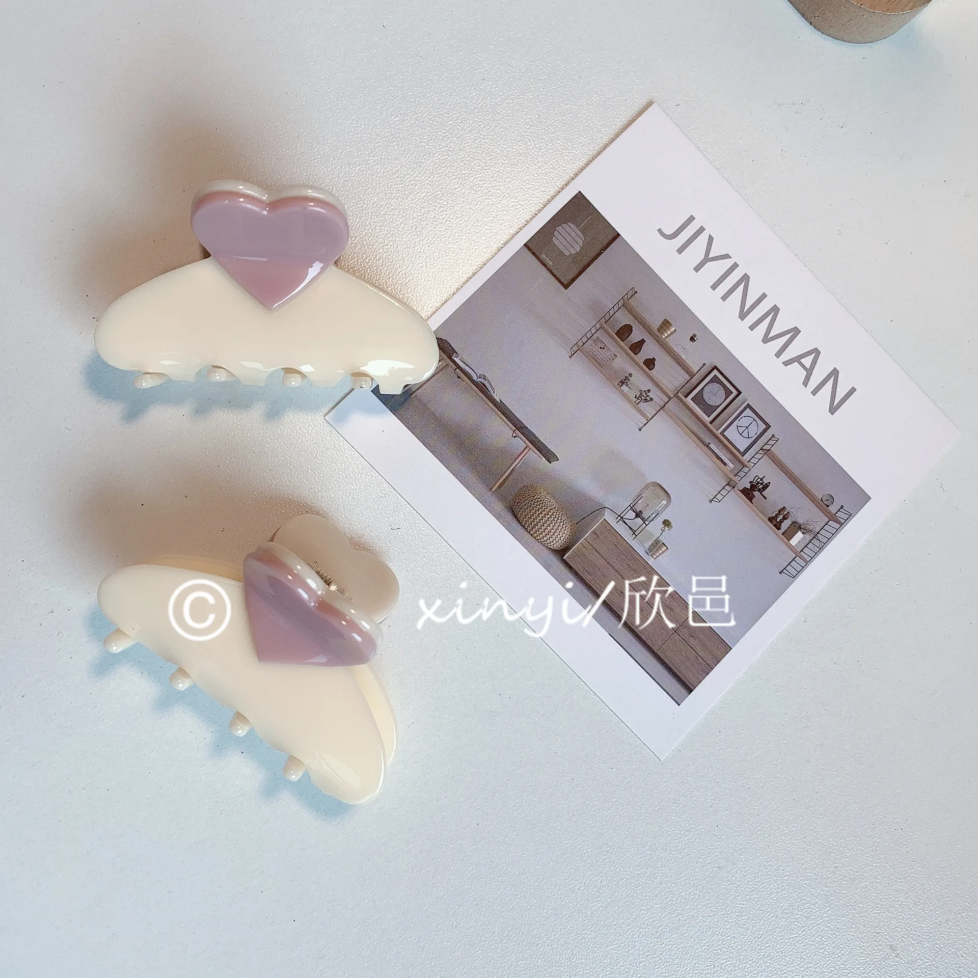 Little Love Hair Clip Cute Peach Heart Claw Clip Sweet Temperament Shark Clip Bang Hairpin Hair Clip Claw Hair Accessories