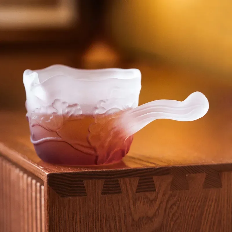 Liuyun Glass Fair Cup with Side Handle Heat Resistant Tea Dispenser Anti Scalding High End Gongfu Tea Set Accessory for Home
