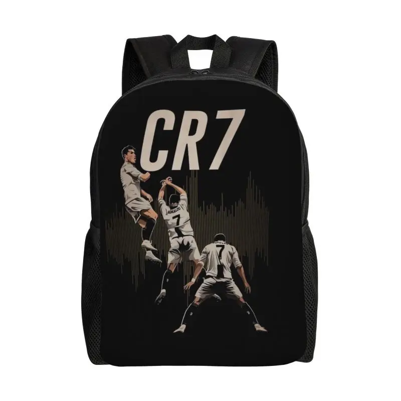 

Custom CR7 Soccer Lovers Print Laptop Backpack for Women Men Lightwweight Casual Daypack for School Work Travel Sports