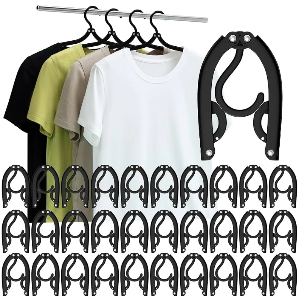 5-Pack Portable Folding Travel Clothes Hangers Collapsible Space-Saving Suitcase & Closet Organization Hangers - view 2