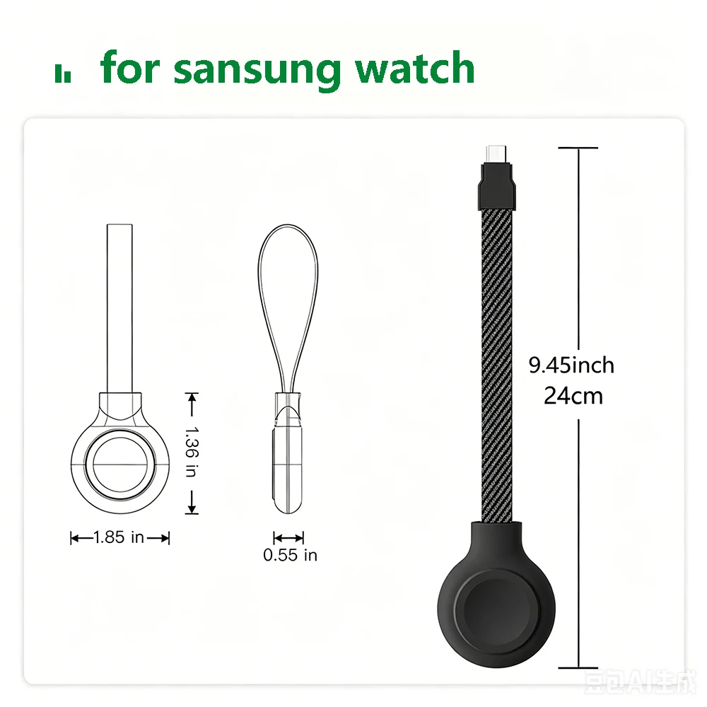 FPV Lanyard Watch Charger Type C for Samsung Watch Ultra 8 7 6 5 Portable Magnetic Wireless Watch Chargers for Galaxy Watch