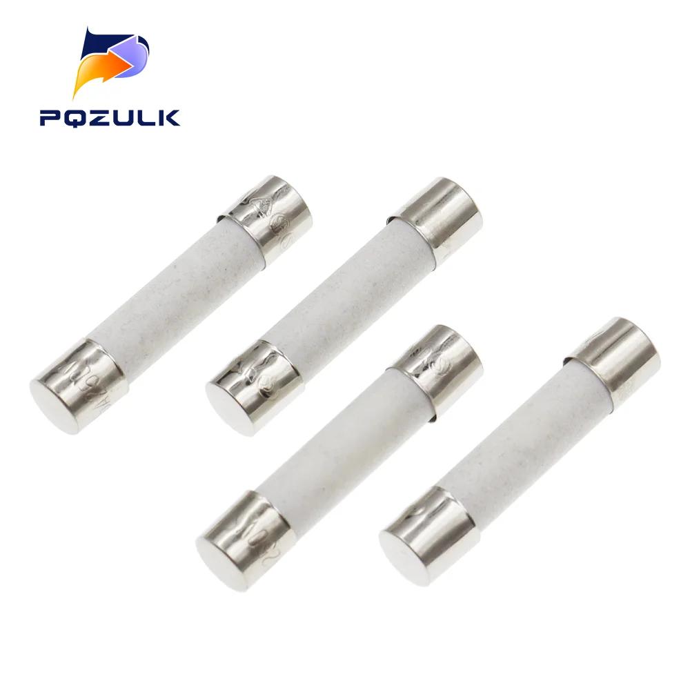 10PCS 5X20MM 6X30MM Fast Blow Ceramic Fuse Tube 250V 0.5 1 2 3 4 5 6 8 10 15 20 25 30A AMP 5*20 6*30 Slow Down The Car Fuse