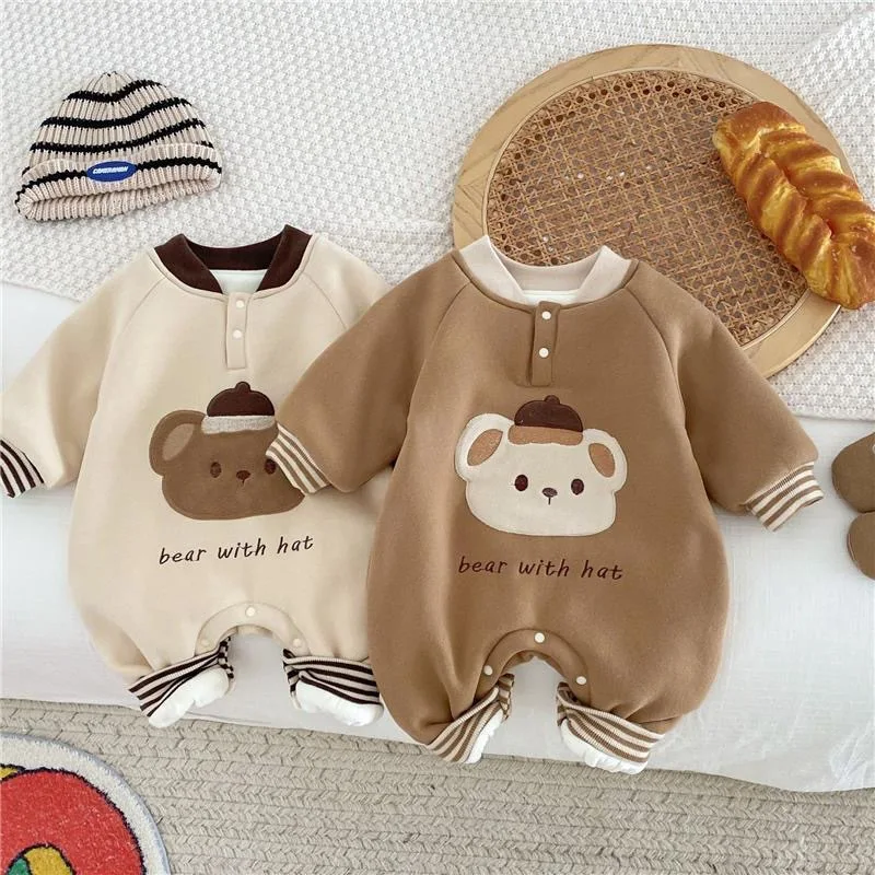 

New spring and autumn one-piece suit for babies, pure cotton crawling suit, newborn one-piece suit, cartoon cute home wear