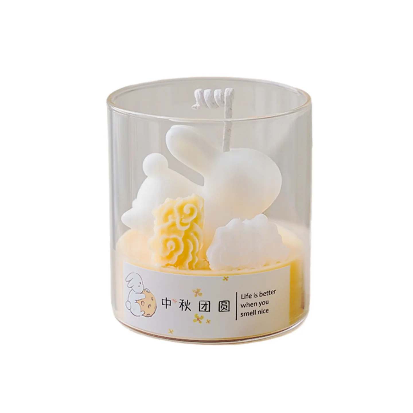 Cartoon Cute Little Rabbit Osmanthus Scented Cup Wax, Indoor Handcrafted Light Fragrance Decorative Item, Cute Souvenir Gift