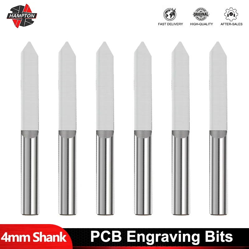 

ЧПУ Инструменты для резьбы с плоским дном, хвостовик 4 мм, вольфрамовый Карбид V, Гравировальный фрезерный станок для дерева, акрила, пластика, ПВХ, фреза