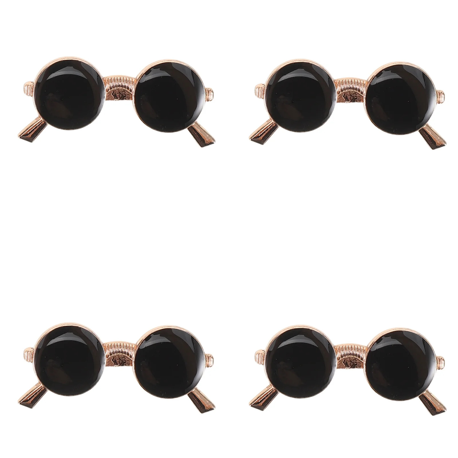 

4Pcs Sunglasses Shape Hair Clips Creative Fun Metal Barrettes Secure Grip Portable Styling Accessories Women Headwear