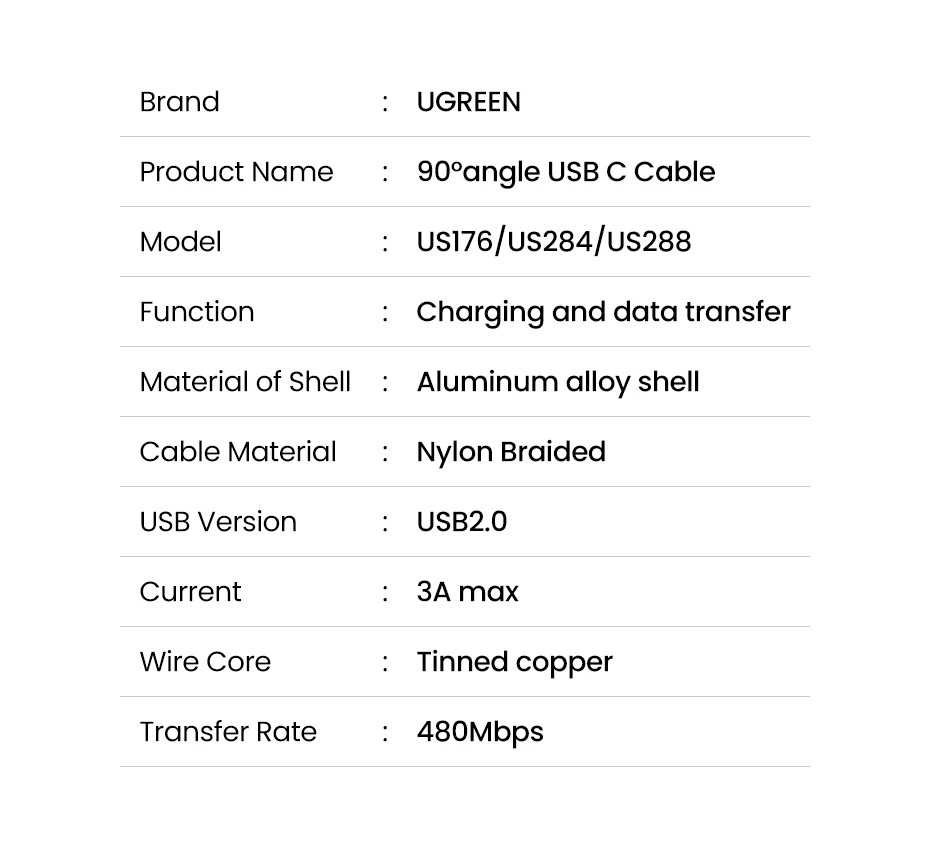 UGREEN 90 Degree USB C Cable Nylon Fast Charge USB Type C Cable for iPhone 17 16 Xiaomi Samsung S25 S24 Poco USB-C to USB-C Cord