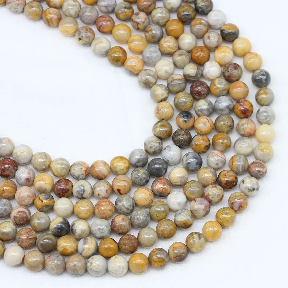 1 Strand 4 6 8 10 12 mm Natural Stone  Agate Round Bead For Jewelry Making DIY Bracelet  Necklace Accessories Supplies ﻿
