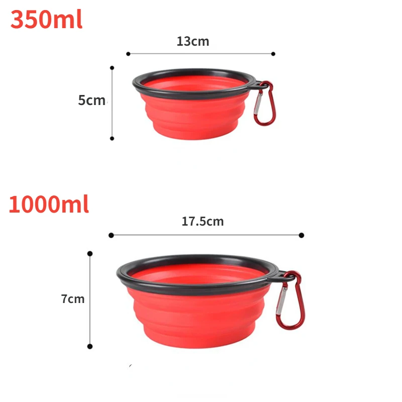 350ML Foldable Silicone Pet Bowl Portable Puppy Food Container Collapsible Feeder for Outdoor Camping Dog Accessories