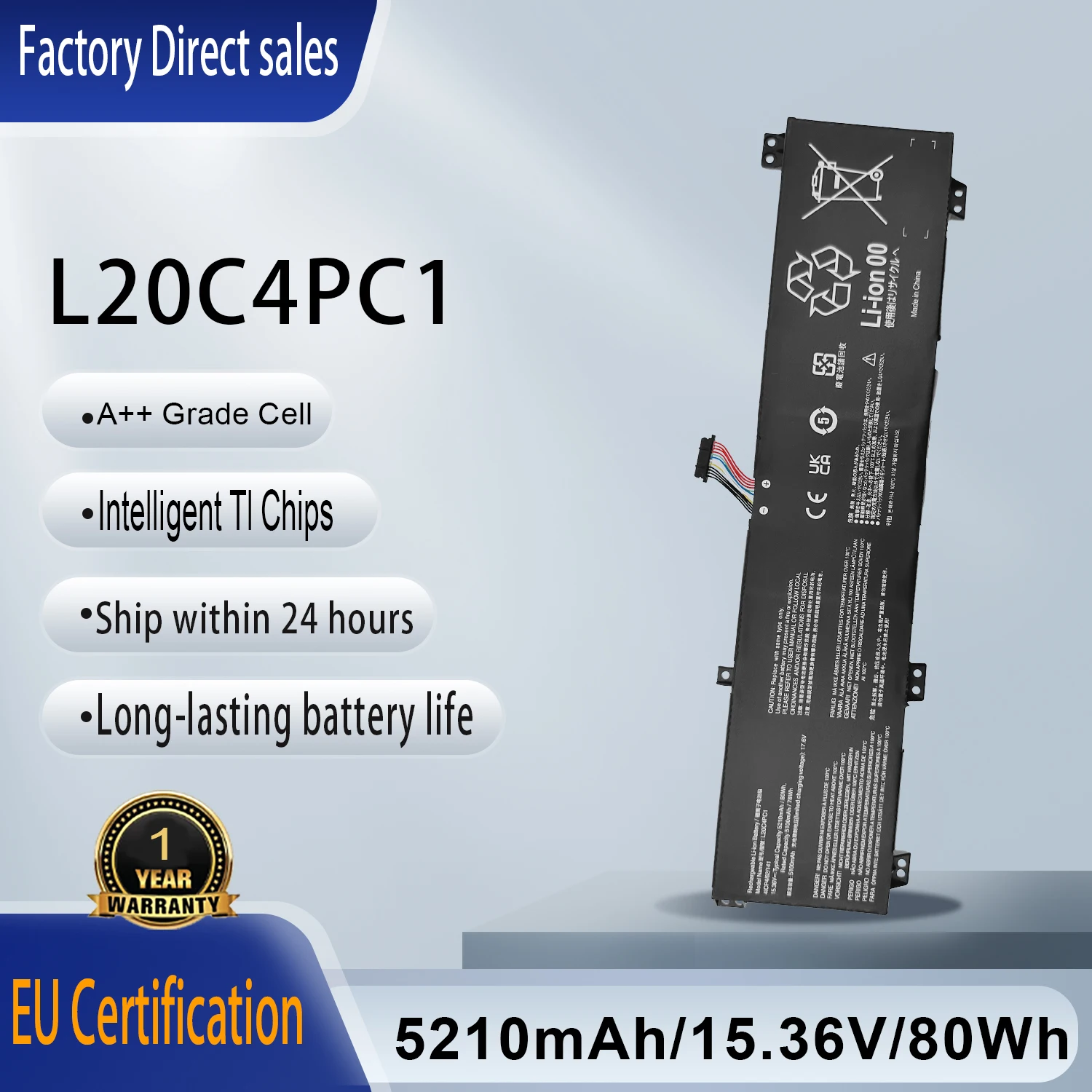 New L20C4PC1 Laptop Battery For Lenovo Legion 5 Pro-16ACH6 16ACH6H 16ITH6H Legion 5-15ACH6 7-16ACHg6 7-16ITHg6 Series 5B11B48825