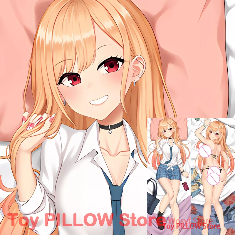 

Dakimakura anime Marin Kitagawa Double-sided Print Life-size body pillows cover Halloween Christmas Decoration gift