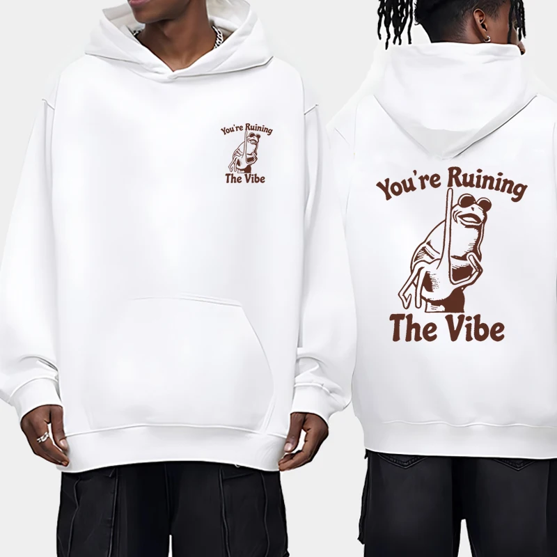 

Funny Marcus The Worm you are ruining the vibe Double Sided printed Hoodie Men women harajuku Fleece Sweatshirt Unisex pullover