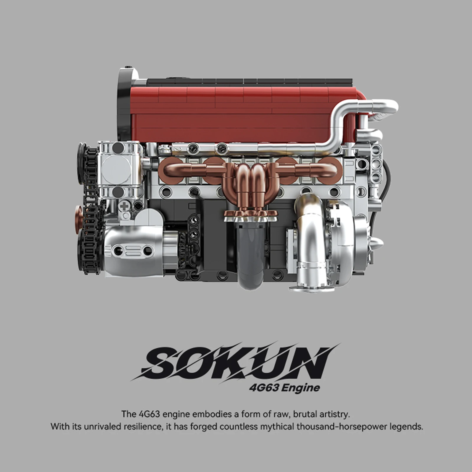 

Конструктор-модель двигателя 4G63T, 918 деталей, мелкие элементы, сборная коллекционная модель, модифицируемая игрушка, подарок для взрослых/детей PB8861