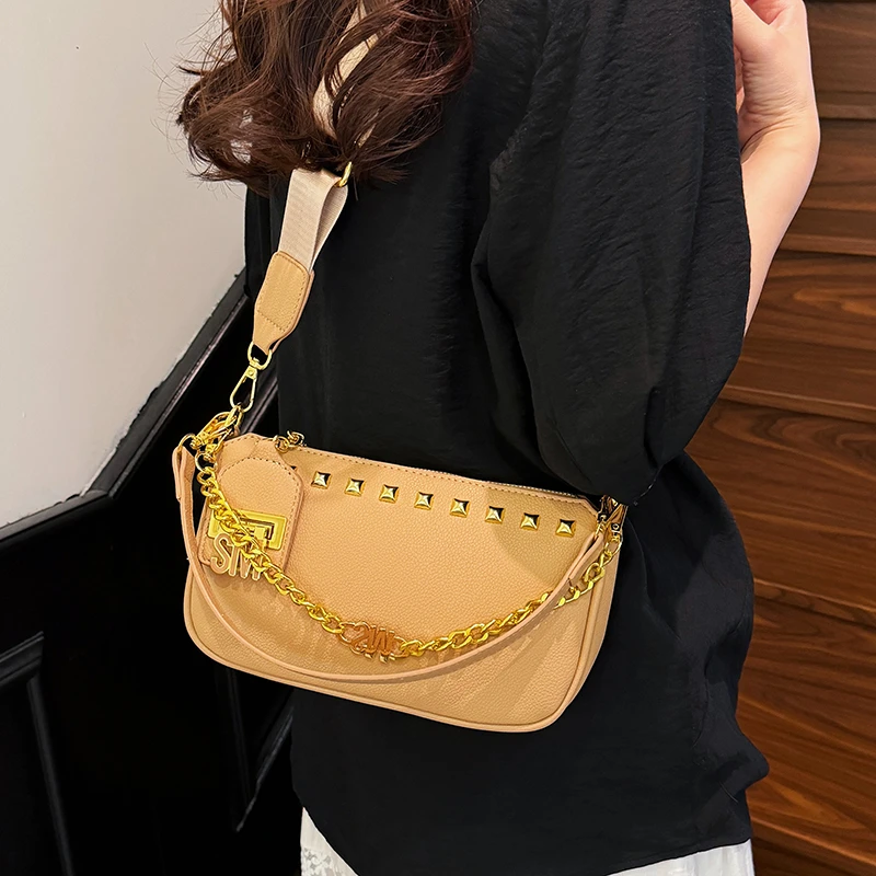 

Classic Retro Style Crossbody Bag For Ladies, Premium Leather Handbag, Luxury And Fashionable Women's Zipper Shoulder Bag