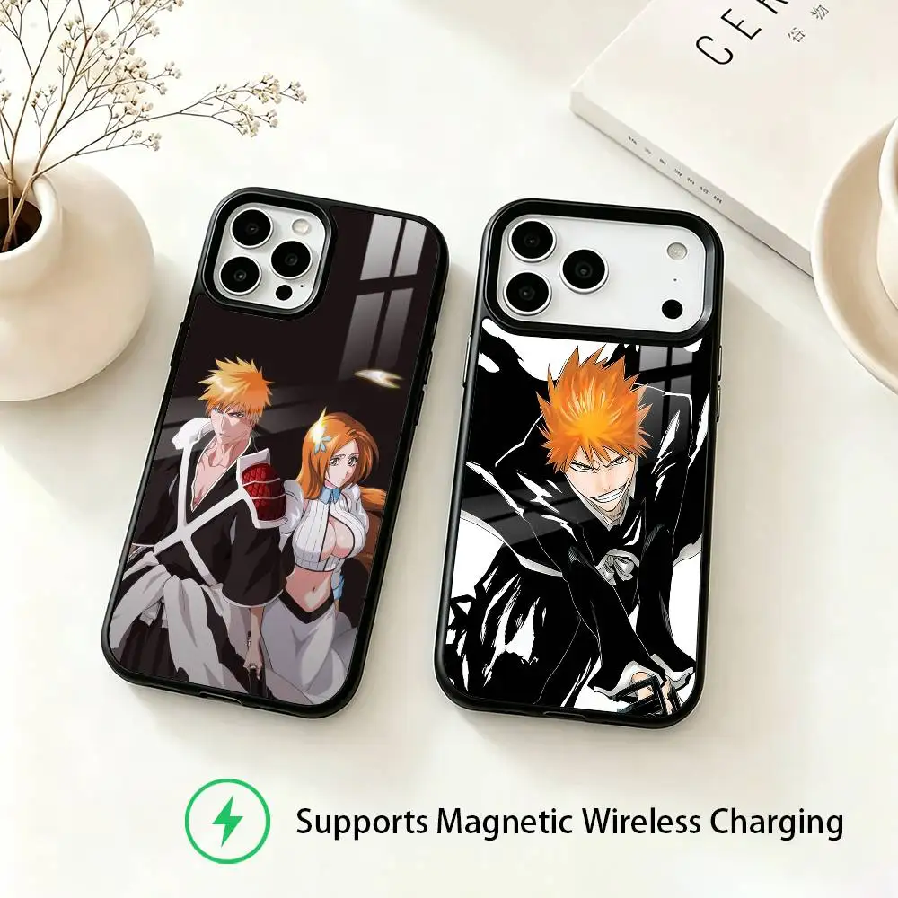 Anime B-BLEACH K-Kurosaki I-Ichigo Phone Case For iPhone18,17,16,15,14,13,12,11 Plus,Pro Allows magnetic wireless charging