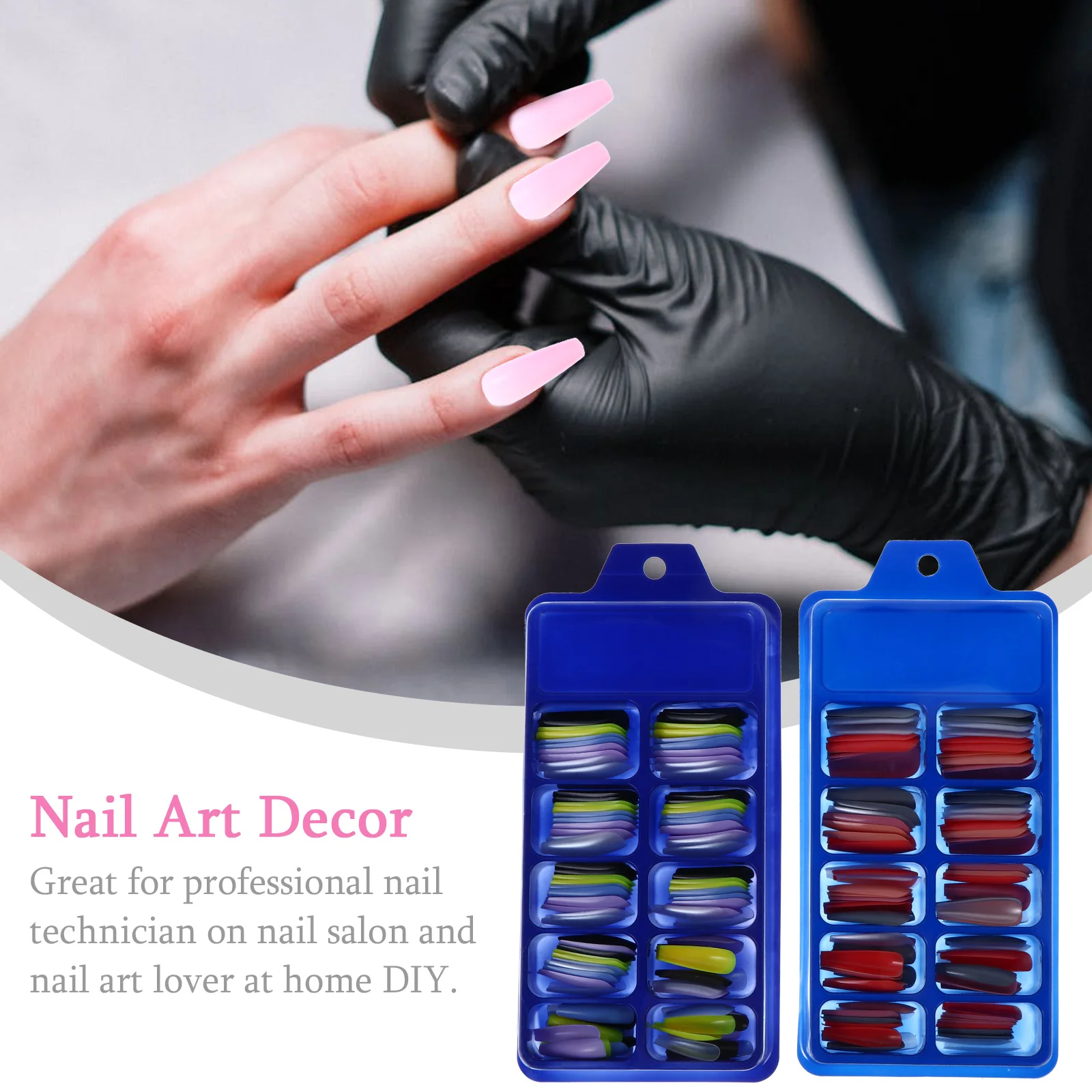 

Colorful Long False Durable Strong Artificial Eco-Friendly Comfortable Manicure Nail Art Diy Decor Creative
