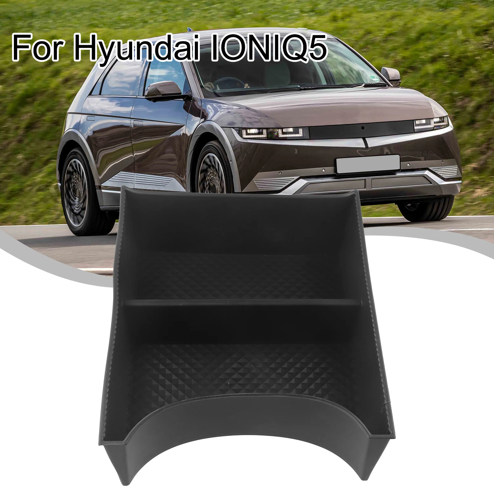

1pc New Car Center Console Storage Box Organizer Black ABS Tray Suitable For Hyundai IONIQ 5 2021+ Stowing Tidying Interior Part