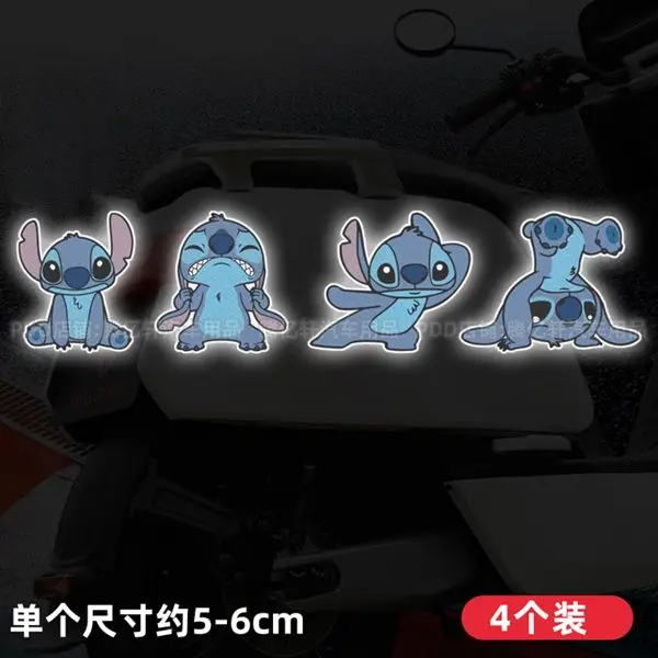 

New Stitch Sticker Cartoon Cute Car Window Decals for Electric Vehicles Motorcycles Helmets Waterproof Reflective Stickers
