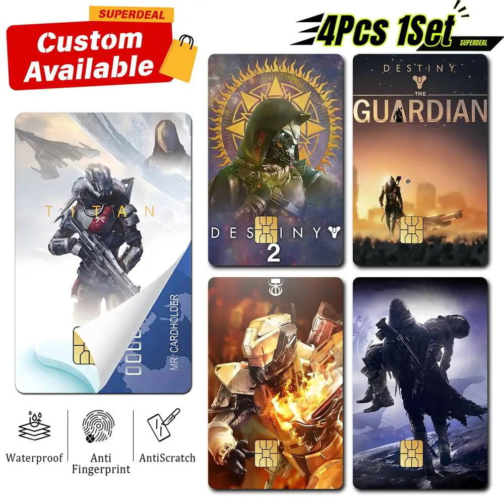 Autocollants de carte Titan x Hunter Game D-Destiny 2 pour la protection des cartes bancaires, film protecteur imperméable, autocollant cadeau