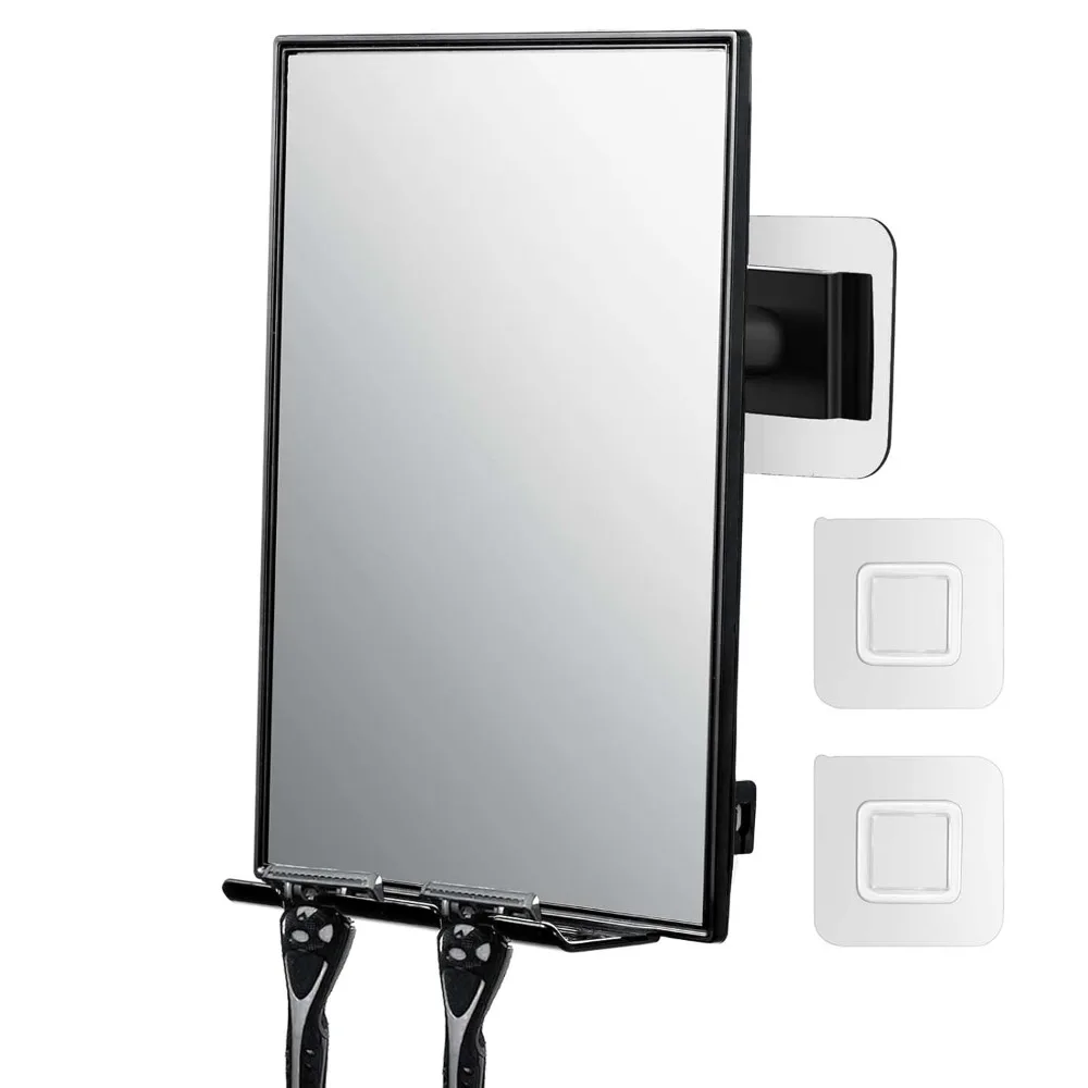 

Shower Mirror, for Shaving with 2 Replaceable Adhesive, 2 Razor Holder, 360°Rotation Adjustable with a Squeegee, Shaving Mirror