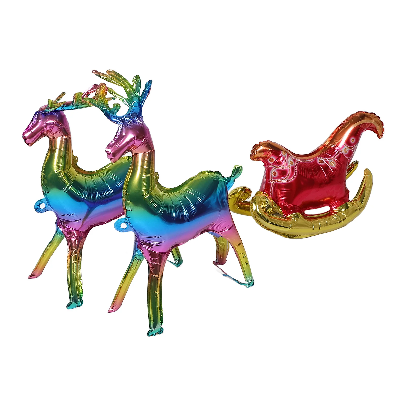 

1Set Christmas Reindeer Sleigh Balloon 3D Standing Design Aluminum Foil Xmas Balloon Decoration Winter Party Supplies