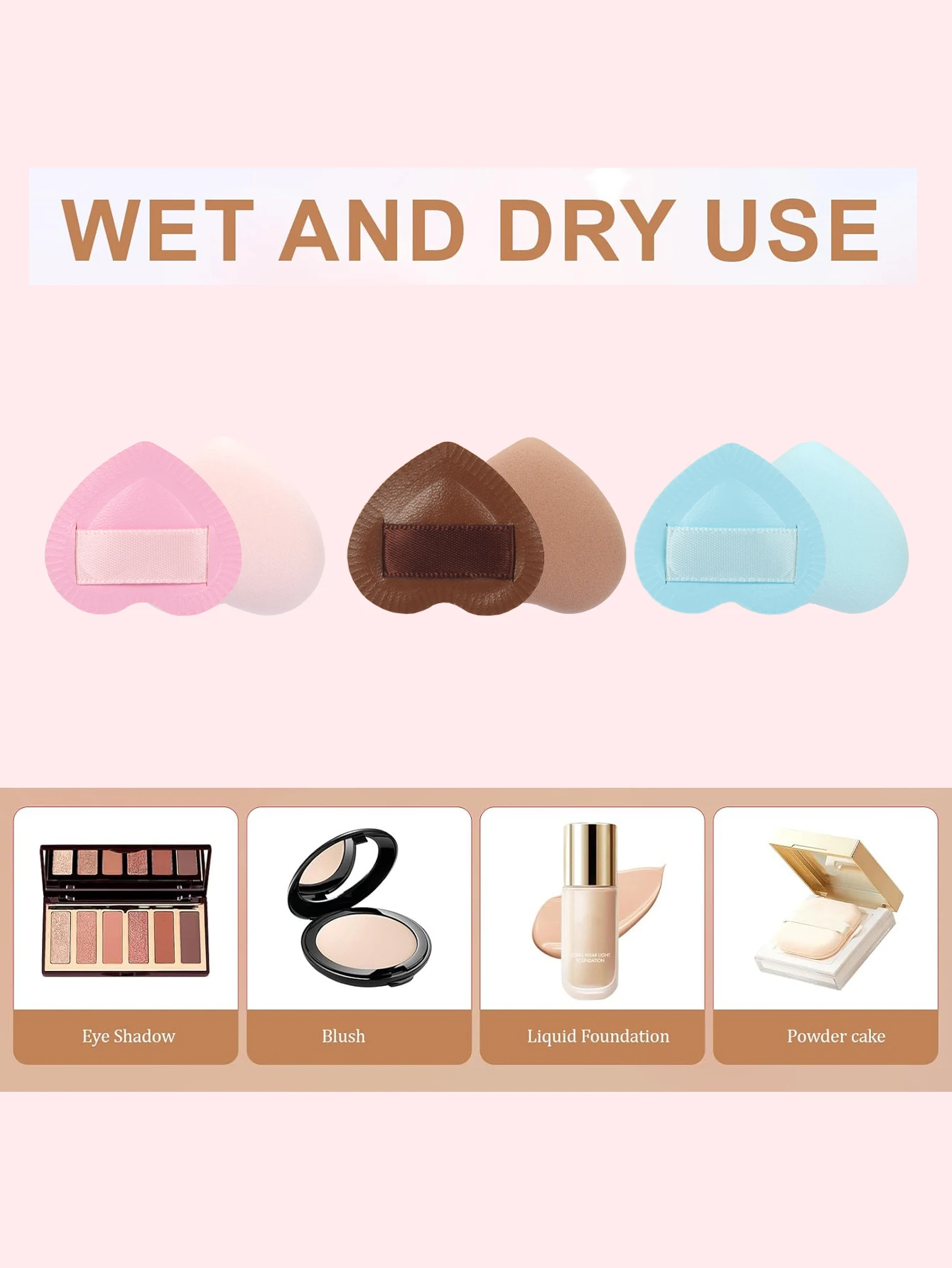 Random 5/10/15/20 Pieces of Ultra-Soft Cotton Candy Makeup Powder Puff, Wet or Dry Use, Air Cushion Powder Puff