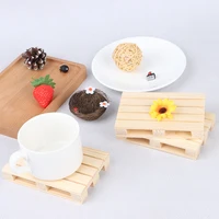 1 Pc 12*8*2cm Mini Wooden Pallet Beverage Coasters Insulation Pad Cup Coaster Pot Mat 3