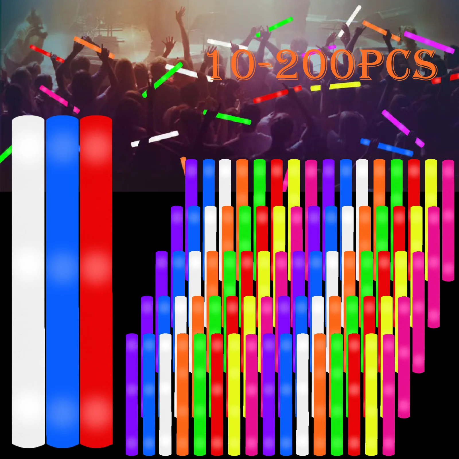 

LED Foam Sticks Light Up Batons Glow Sticks Fiber Optic Wands Tube Led Flashing Glow Stick for Wedding Raves Concert