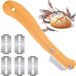 Bread Cutter Lame Wooden Handle Slashing Dough Scoring Knife with Replaceable Blades For Making Kitchen Tools