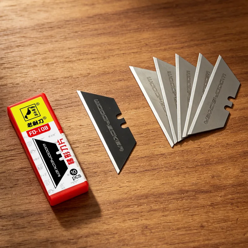 T-Type Utility Knife Blades, 19mm Width, 0.6mm Thick, High-Carbon Steel, 1 Black+9 Silver, Sharp for Carpet, Leather & Packaging