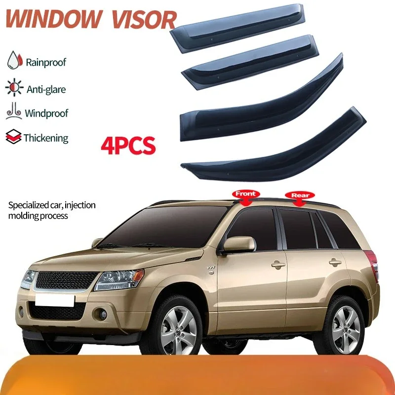 Fit For SUZUKI Vitara Grand Escudo 2005-13 DOOR WINDOW Visor Car Sun Rain Guard Vent Shade Deflector Wind Moulding Trim
