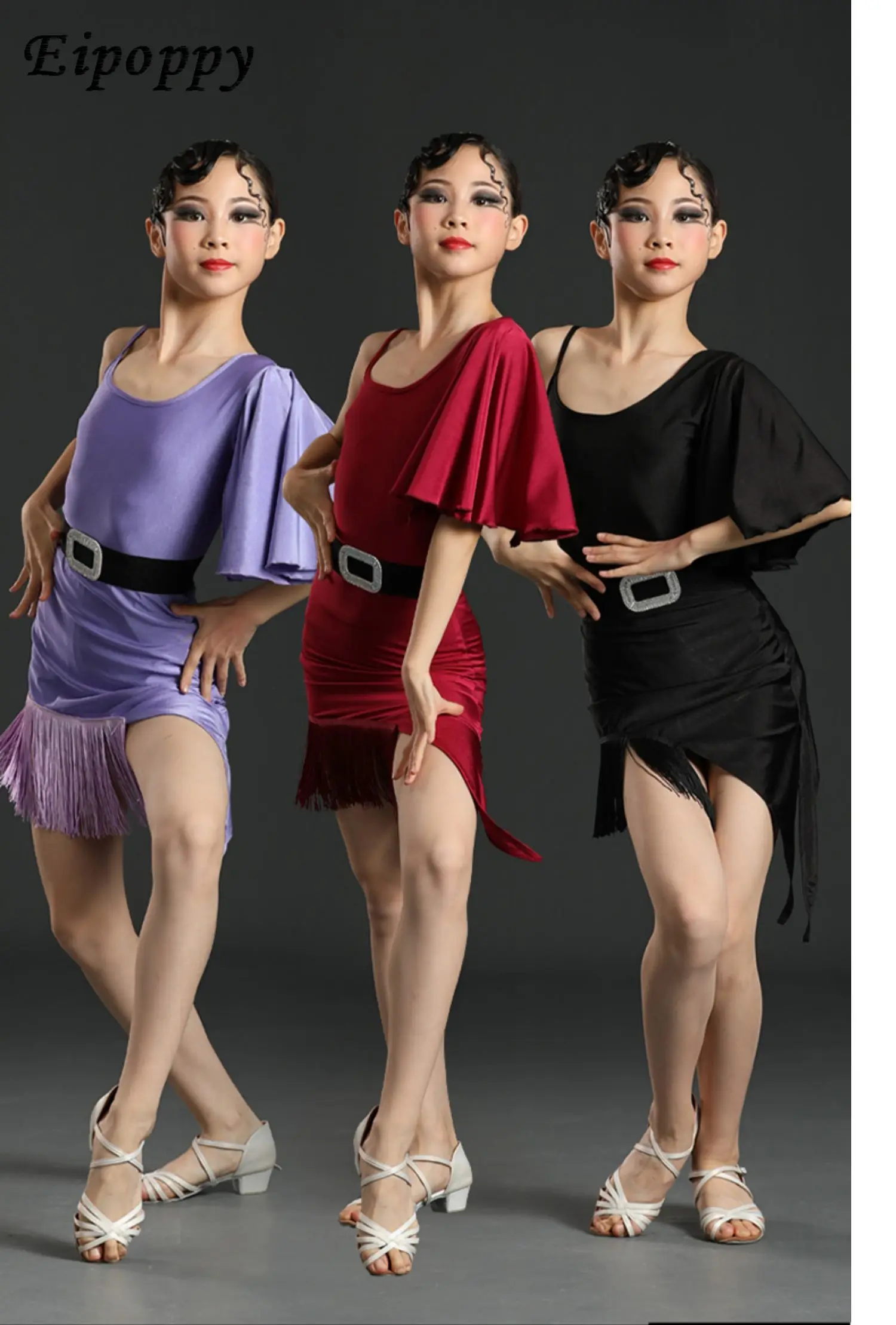 子供のラタンダンスパフォーマンスコスチューム、女の子のラタンダンスレーシングスーツ、夏