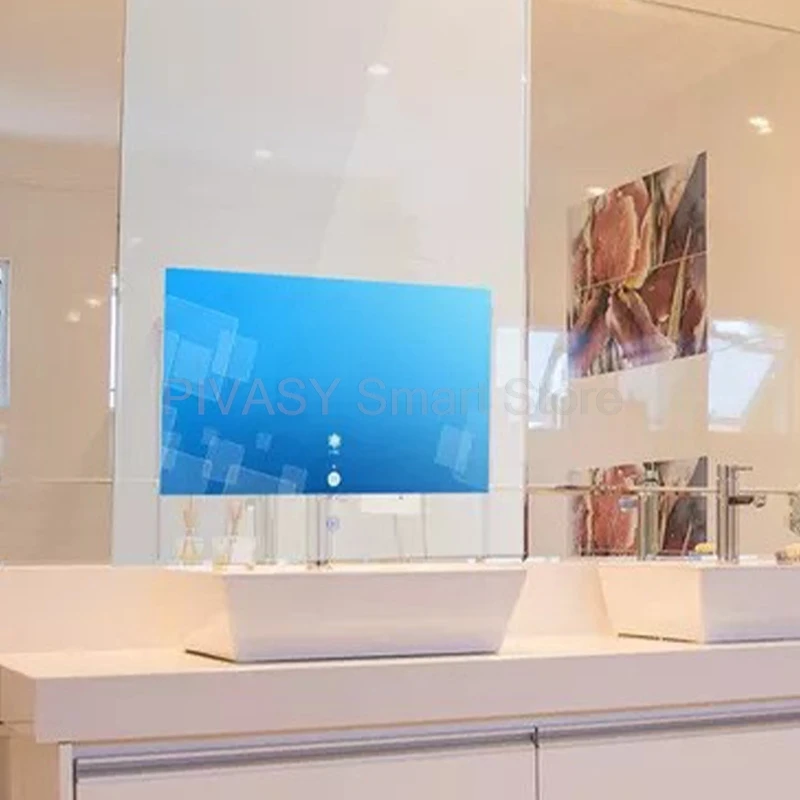 22 Polegada dispositivo de publicidade montado na parede tela hd monitor de exibição de tv para banheiro inteligente espelho de negócios led chuveiro à prova dwaterproof água