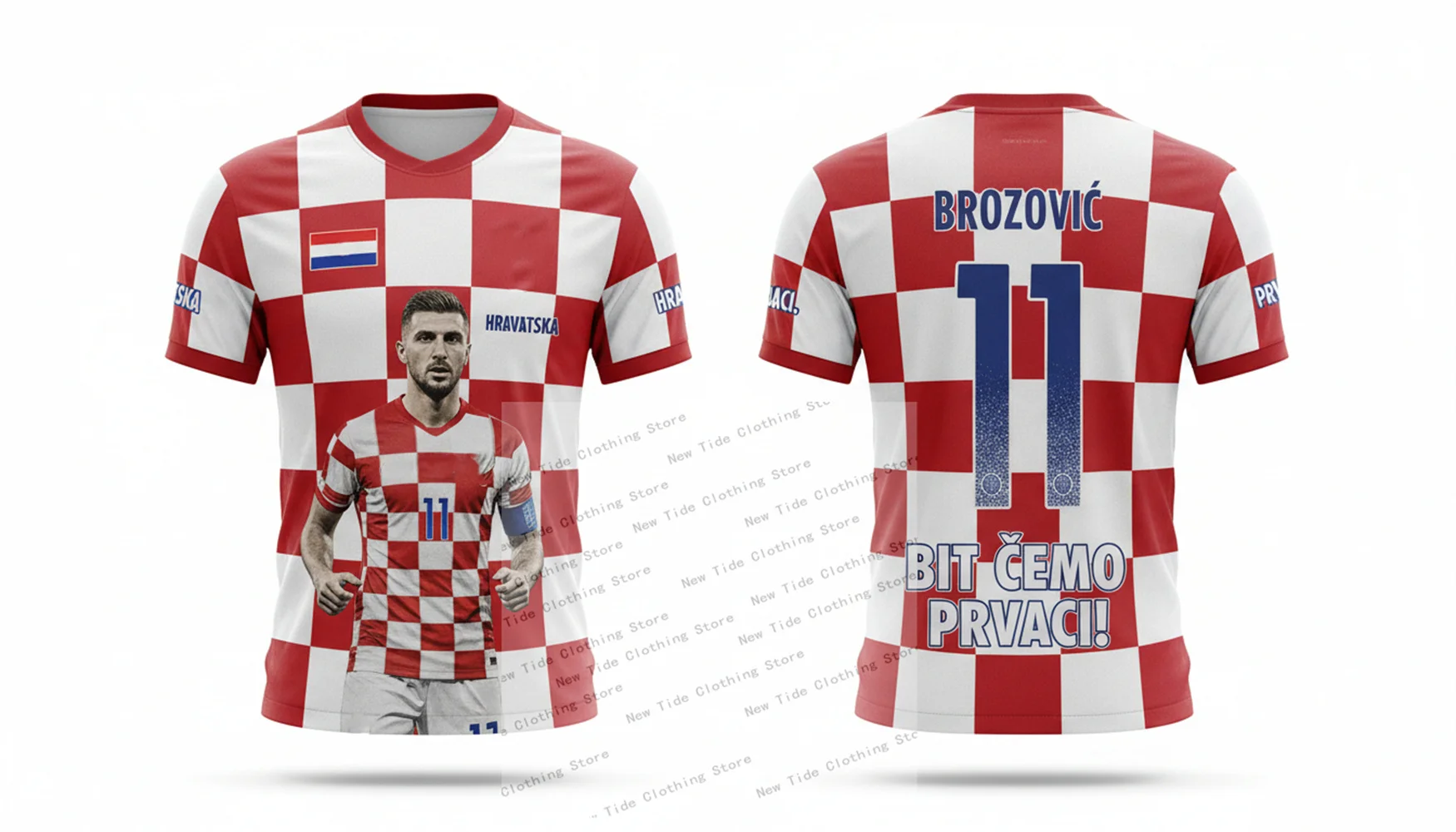 كرواتيا 2026 كرة القدم لكرة القدم جيرسي وتي شيرت للرجال المشجعين سوف نكون أبطال - ملابس نمط المعجبين تظهر دعمك 3