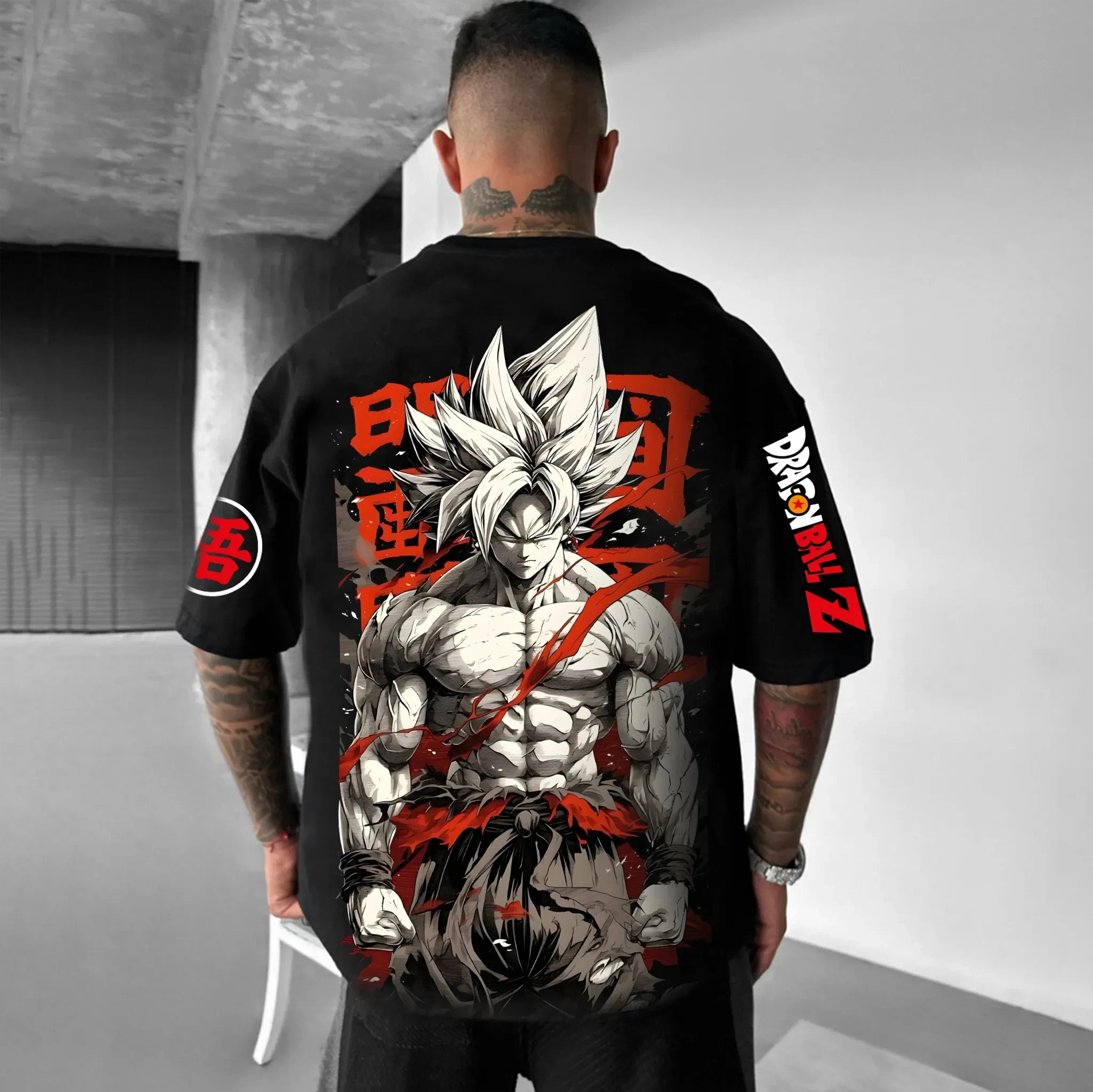 Disfraz de Dragon Ball Anime Goku negro Super Saiyan estampado ropa de verano Camiseta de manga corta para hombre moda de venta al por menor Y2K