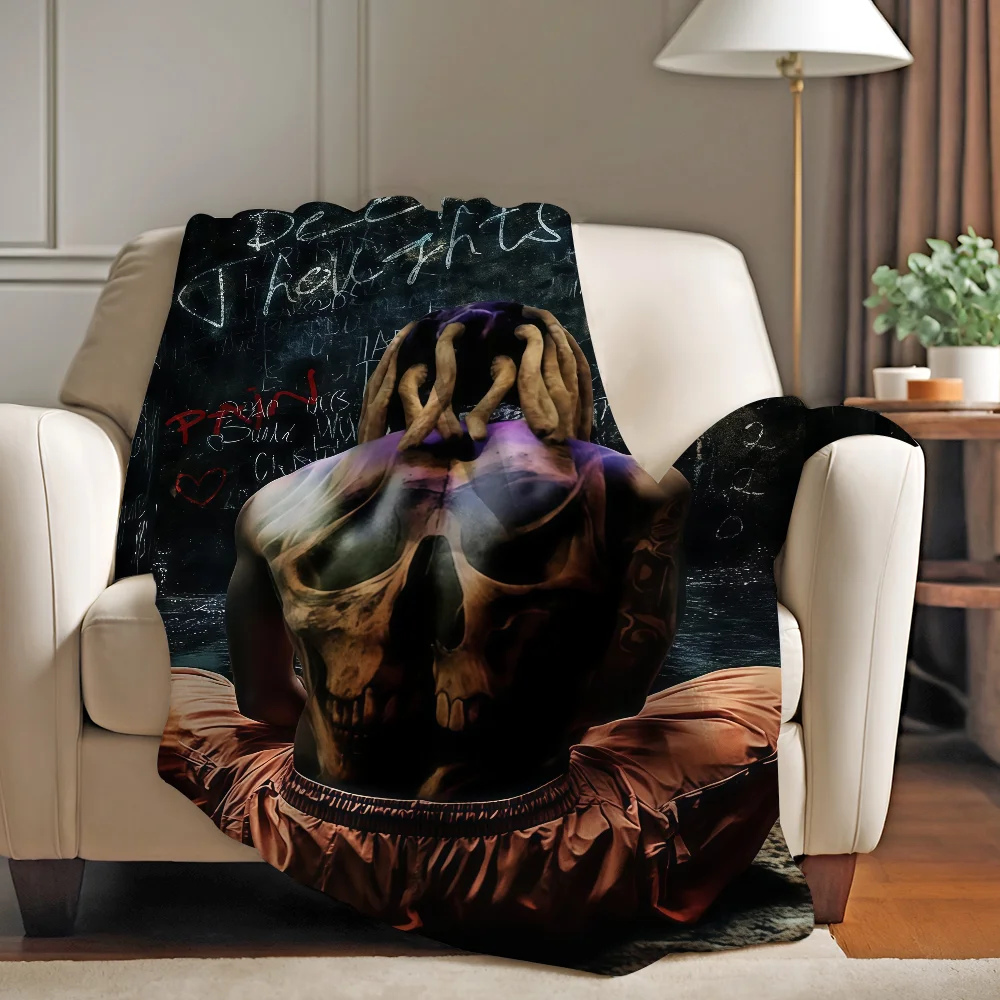 

Rapper L-lil Durk Deep Thoughts Blanket Warm And Soft Suitable For Bedroom Living Room Sofa Bed Office Travel Camping