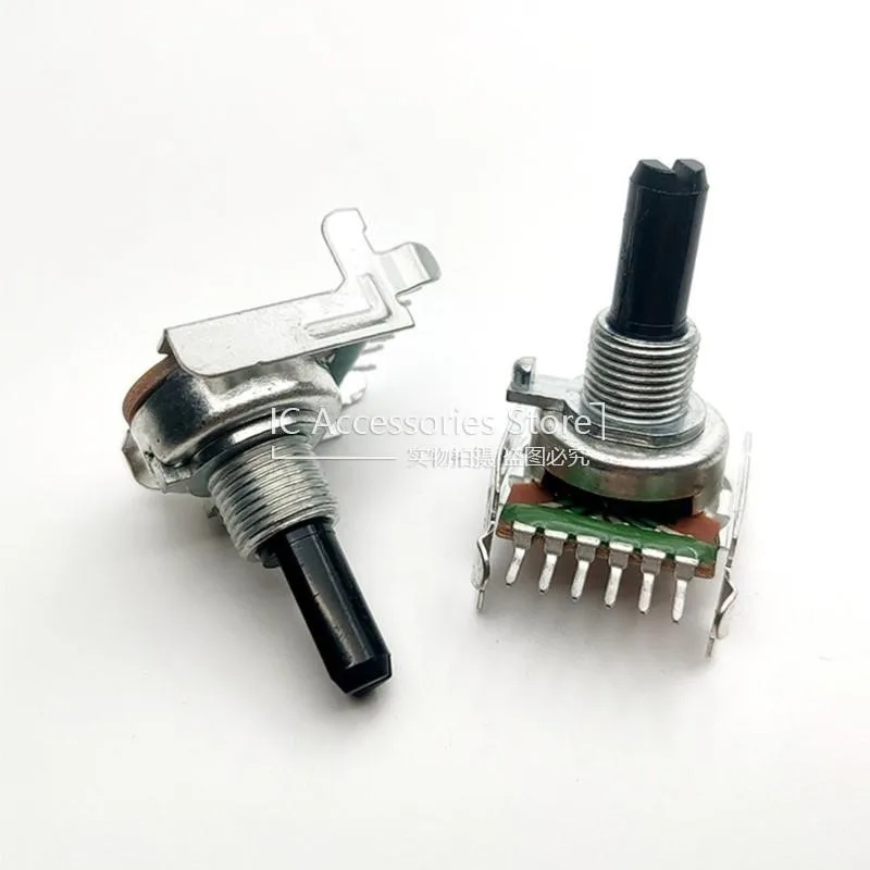 2PCS 161 Type Potentiometer Horizontal Duplex Single Row 6Pin B503 B50K Power Amplifier Audio Volume Half Shaft 20MM