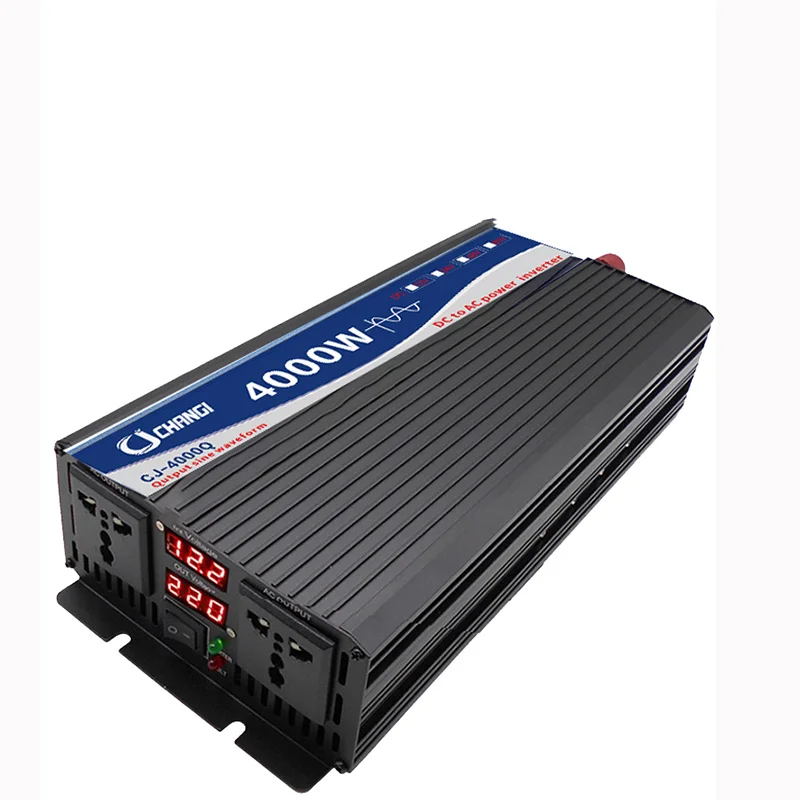 Pure Sine Wave Inverter 3000W 4000W 5000W Power DC12V 24V 48V 60V To AC220V Voltage Converter Double Socket Solar Car Inverter