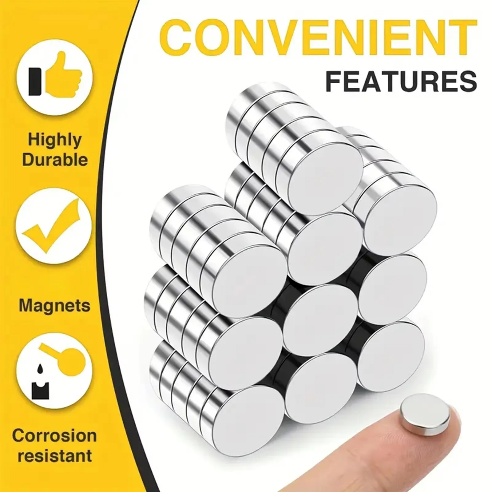 30/60 Stück Mini-Rundmagnete, 10 x 3 mm, kleine starke Magnete für Whiteboard, extra starke DIY-Kühlschrankmagnete