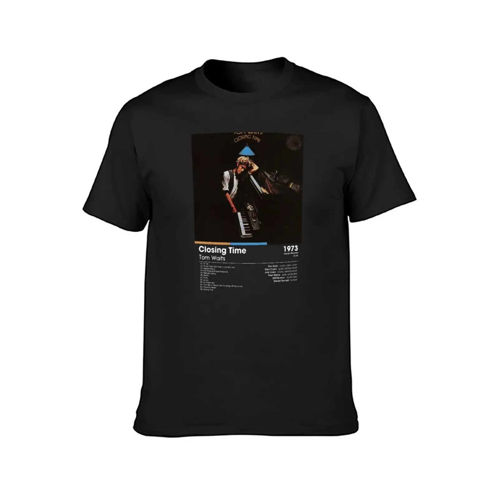 Tom Waits - Closing Time Album Card (Dark) T-Shirt new edition vintage t shirts for men cotton