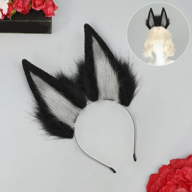 Diadema de Orejas de Zorro Peludas, Orejas de Peluche para Disfraz de Halloween, Cosplay, Personaje de Videojuego, Anime, Convenión, Accesorio de Disfraz, Lindo Kemonomimi