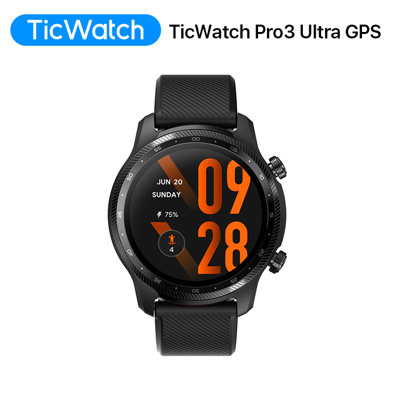 TicWatch Pro 3 Ultra GPS (Refurbished) Wear OS Smartwatch Men Qualcomm 4100 Mobvoi Dual Processor System NFC Watch Blood Oxygen