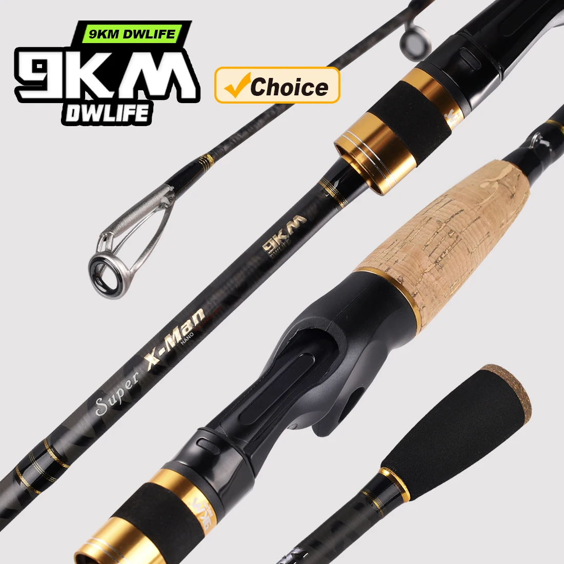 Fishing Rod Travel - 9KM Olta Kamışı 1.8m/1.98m/2.1m/2.4m Spin ve