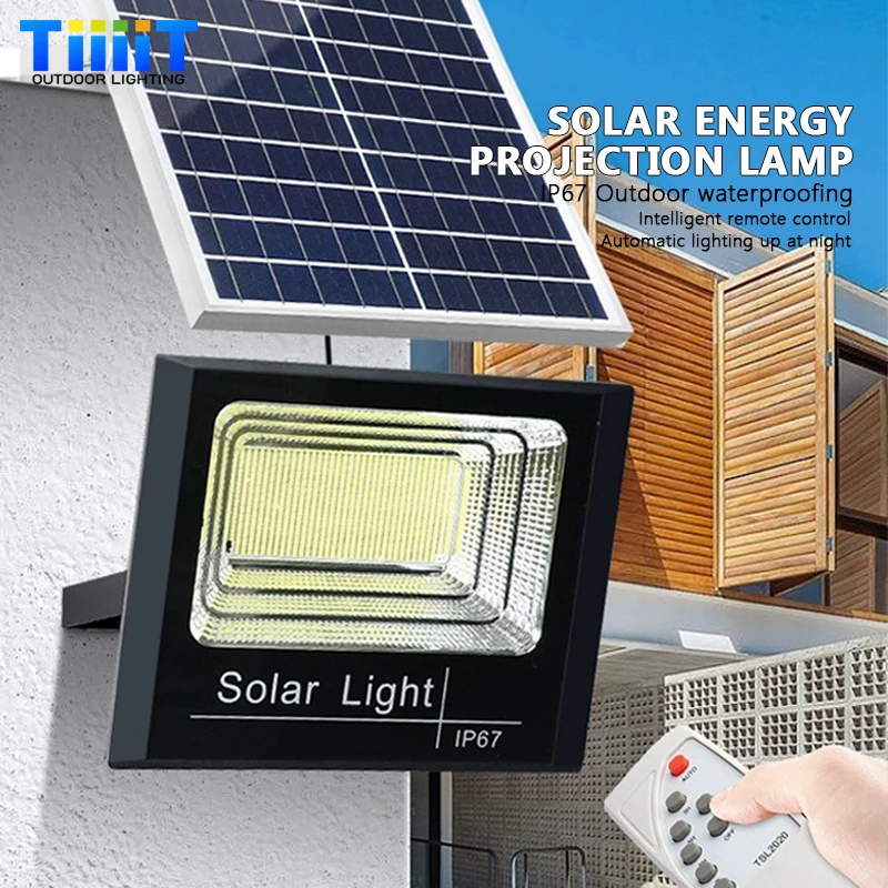 

LED Solar Powered Spotlight Solar Flood Lights 50W 100W 200W 300W 500W Outdoor Waterproof Reflector Solar with Remote Control