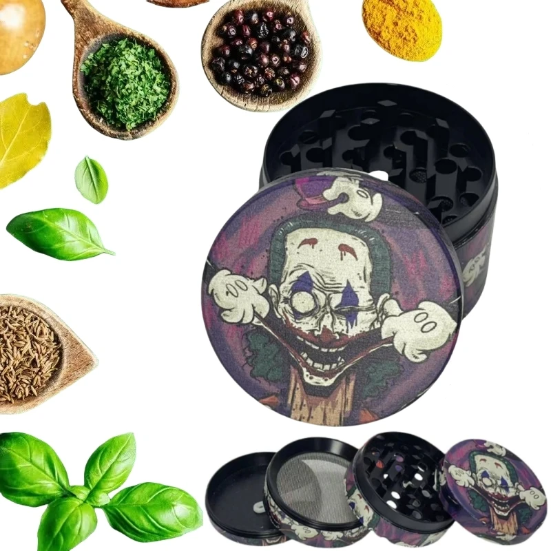 5cm Metal Joker Manual Herb Hemp Grinder Spice Pepper Mill Mortar Raw Grass Tobacco Crusher Cigarette Smoking Accessories Tools