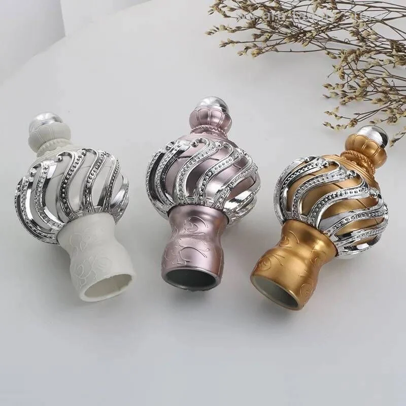2pcs European Roman Rod Decorative Heads Sealing Plug Curtain Rod Accessories Spiral Curtain Rod Protective Case