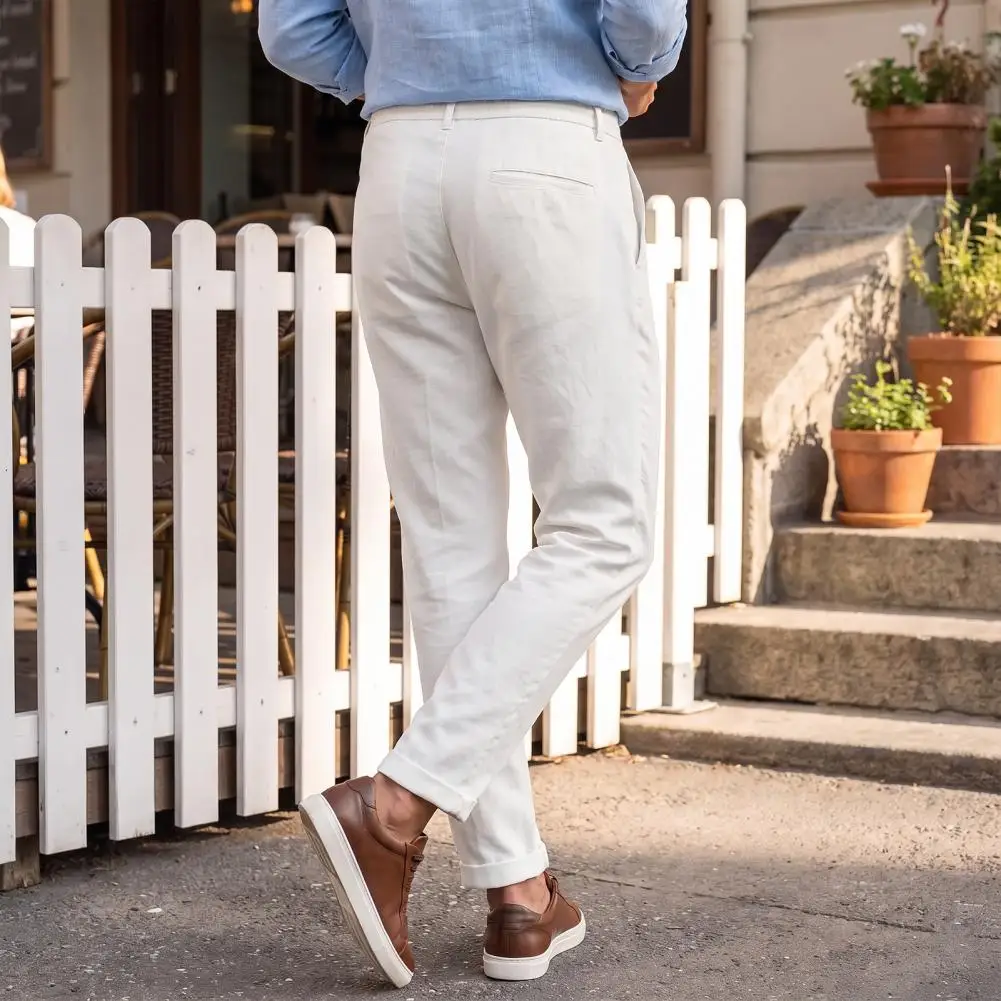 Lightweight Travel Trousers Mens Commuter Pants Men's Relaxed Fit Trousers Breathable Straight Leg Dress Pants for Business