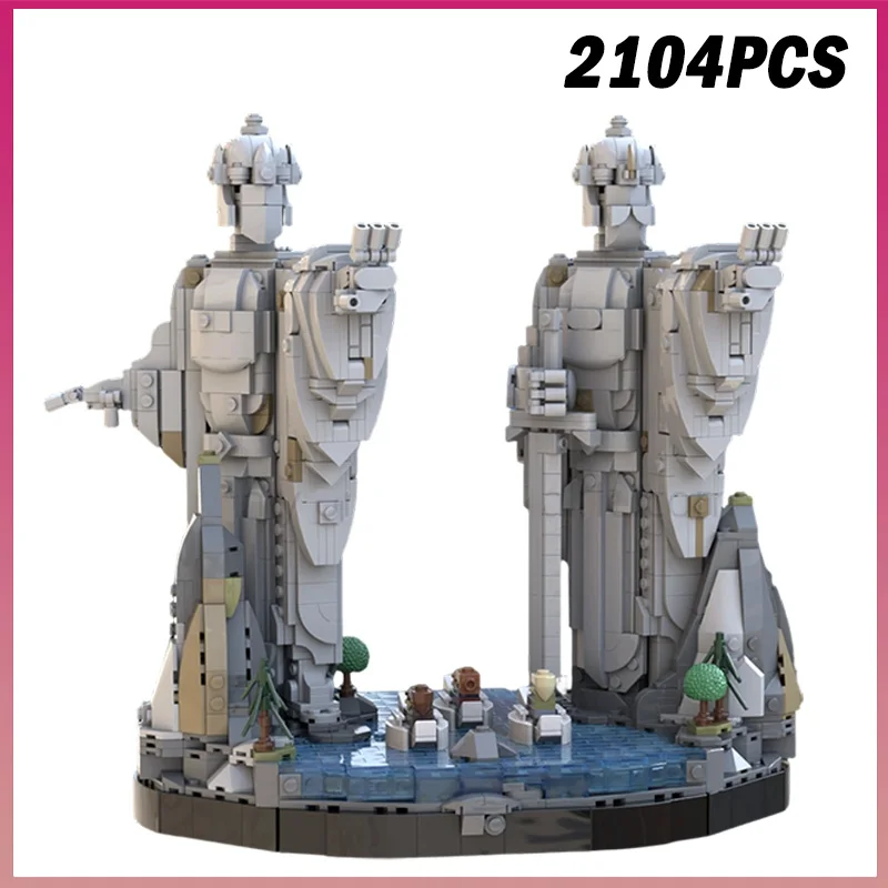 

2104PCS NEW MOC The Pillars Of The Kings Rings Movie Scene Model Building Blocks Bricks Creative Technology Assembly Toy Gift