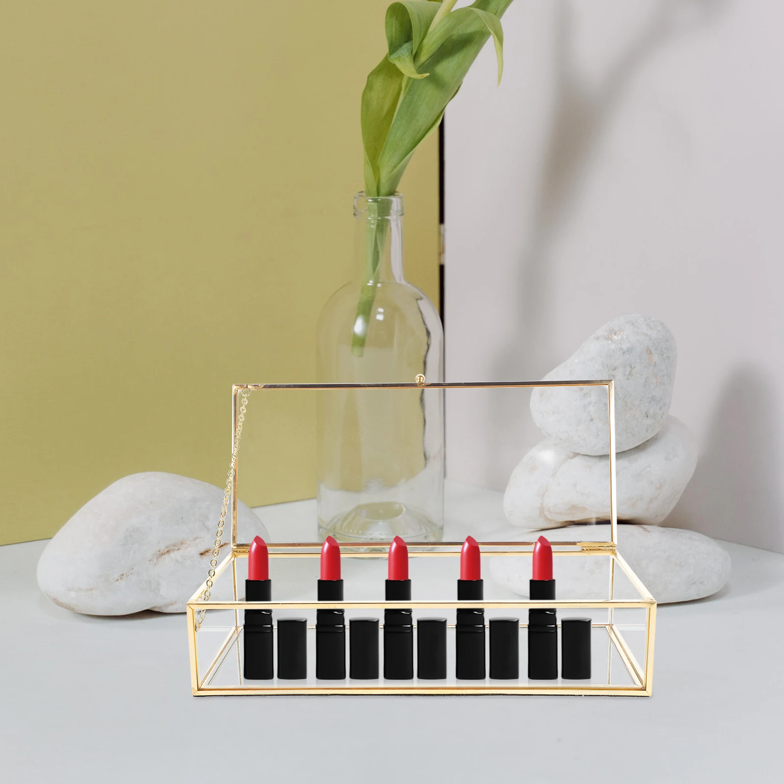 

Stylish Glass Jewelry Container for Necklaces Rings Earrings Household Storage Containers Home Perfume Organizer